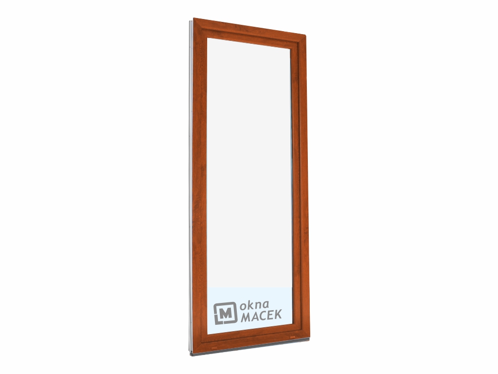 Plastové balkonové dveře - OLIMPIA 60 AD, 700x2200 mm, OS, zlatý dub/bílá Otevírání: levé, Provedení: jednostranná klika + madýlko + PVC rám