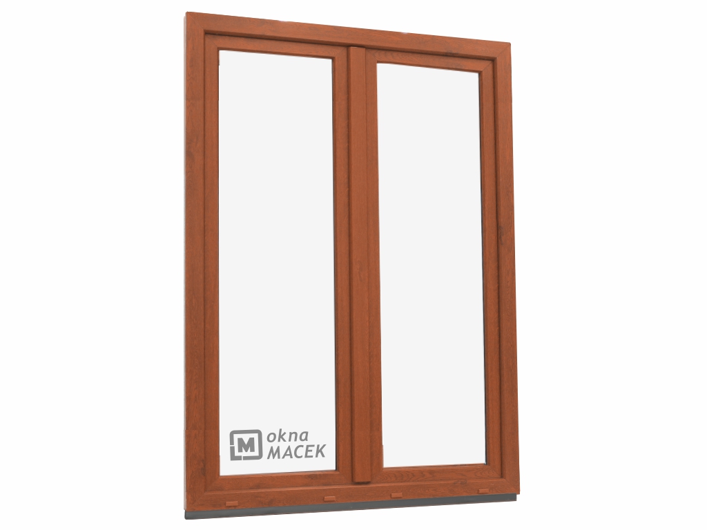 Plastové balkonové dveře - OLIMPIA 60 AD, 1500x2300 mm, O+OS klapačka, zlatý dub/bílá Otevírání: pravé, Provedení: jednostranná klika + madýlko + PVC rám