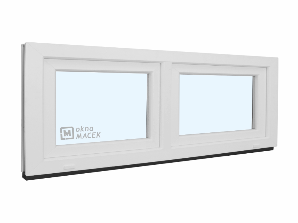 Plastové okno - WDS 70 AD, 1800x600 mm, S/S, bílá Sklo: čiré