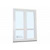 Plastové balkonové dveře - KNIPPING 70 AD, 1500x2200 mm, O+OS klapačka, s příčkou, bílá