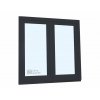 Plastové okno - KNIPPING 70 AD, 1200x1200 mm, O+OS klapačka, antracit