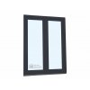 Plastové balkonové dveře - KNIPPING 70 AD, 1500x2200 mm, O+OS klapačka, antracit