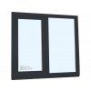Plastové okno - KNIPPING 70 AD, 1500x1500 mm, FIX/OS, antracit