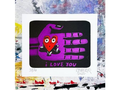 Litograficky tisk I Love You 1