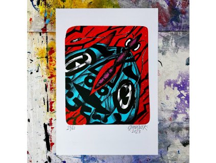 Litograficky tisk Flight in the rain