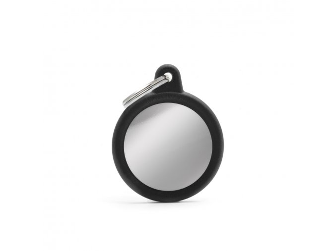 CIRCLE CHROME PLATED BRASS BLACK RUBBER