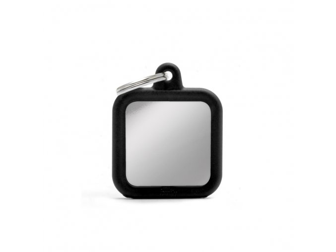 SQUARE CHROME PLATED BRASS BLACK RUBBER