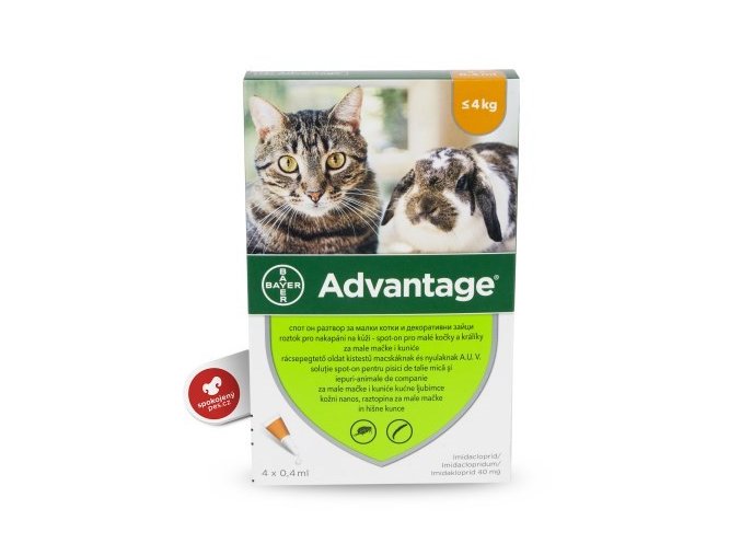 ADVANTAGE 1X0,4ML PRO KOCKY DO 4KG