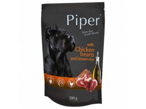 PIPER S KUŘECÍMI SRDÍČKY A HNĚDOU RÝŽÍ 500 g