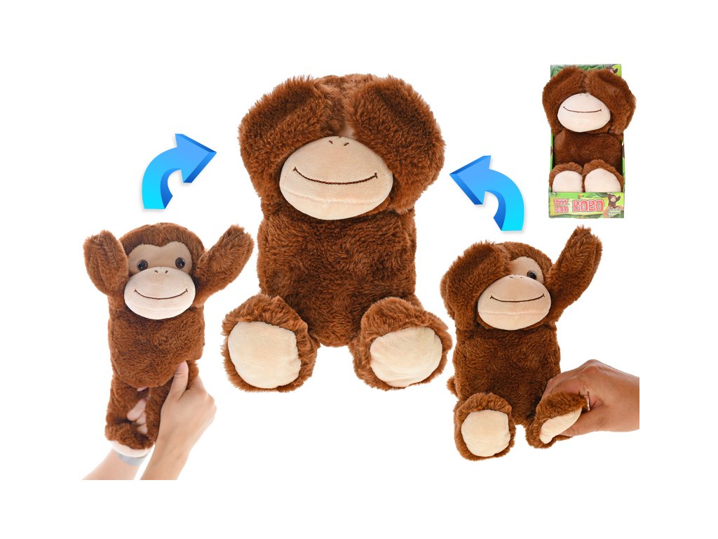 Opice plyšová 30cm pohyblivé ruce 0m+ v krabičce
