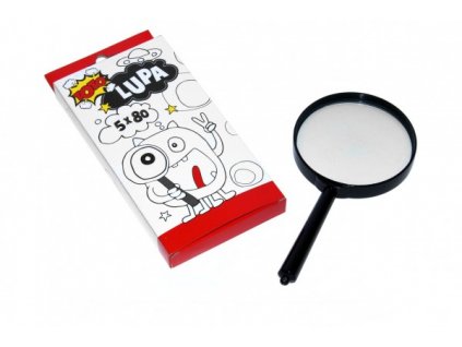 Lupa plast/sklo 16cm v krabičce 19x8,5x2cm
