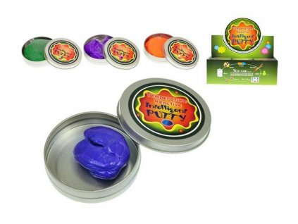 Chytrá hmota v plechovce měnící barvu