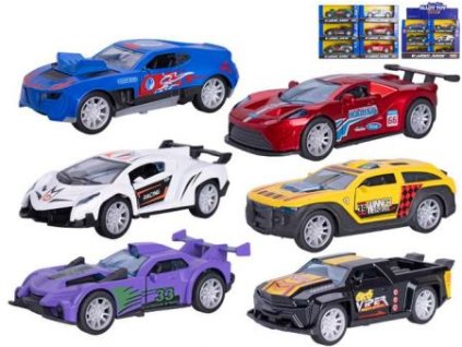 Auto závodní 13cm kov zpětný chod 6druhů