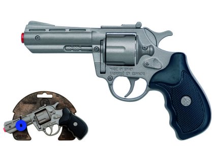 Policejní revolver kovový stříbrný kovový 8 ran