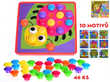 MOZAIKA - 46 KS KNOFLÍKŮ A 10 DRUHŮ OBRÁZKŮ