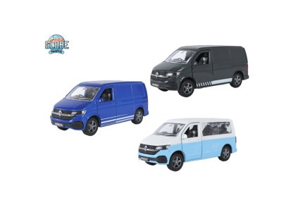 Kids Globe Traffic VW Transporter 13,5cm kov zpětný chod 3barvy