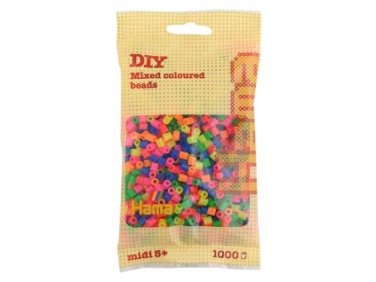 Zažehlovací korálky mix neonových barev 1000ks  H207-51