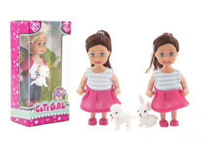 Panenka s mazlíčkem plast 12cm