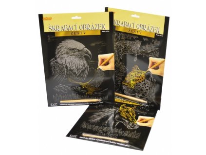 Škrabací obrázek - zlatý