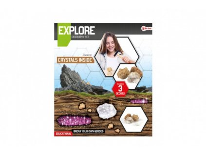 Sada geodů/kamenů vědecká hra s lupou