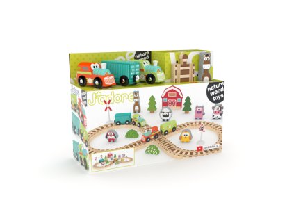 Hrací set s kolejemi - farma 35 ks