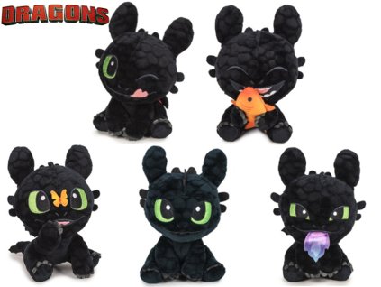 Jak vycvičit draky - drak Bezzubka plyšový 18cm 5druhů 0m+