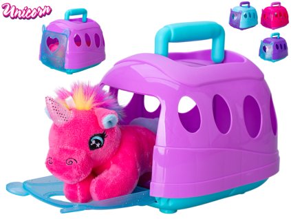 Unicorn - Jednorožec plyšový - 14 cm - ležící v přepravce