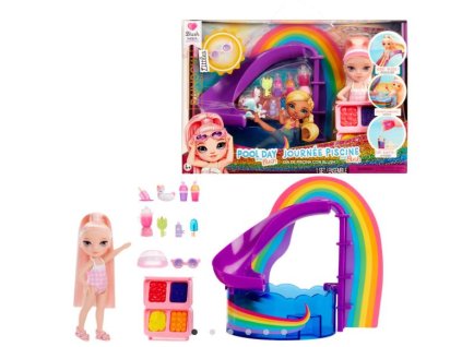 Rainbow High Sada s malou sestřičkou – bazén