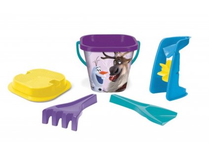 Sada na písek s mlýnkem 5ks plast Ledové království/Frozen v síťce 21x25x17cm 12m+ Wader