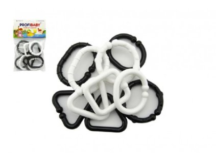 Plastové tvary černobílé řetěz 10 ks v sáčku