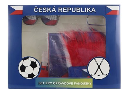 Fandící set Česká republika s čelenkou