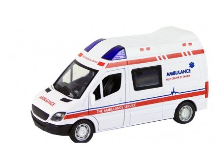 KOVOVÁ SANITKA - AUTO SE ZVUKEM A SVĚTLEM