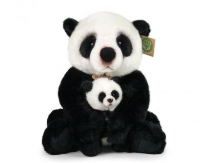 PLYŠOVÁ PANDA S MLÁDĚTEM 27 CM ECO-FRIENDLY