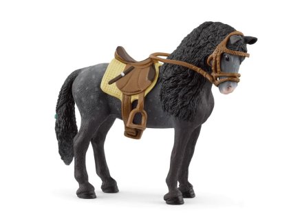 Schleich 42708 - Klisna Pura Raza Espanola Stallion se sedlem a uzdou