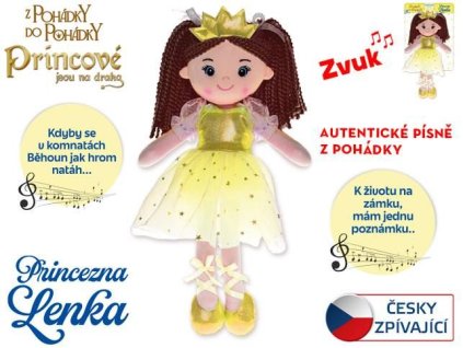 Panenka Princezna Lenka 35cm měkké tělo na baterie česky zpívající 0m+