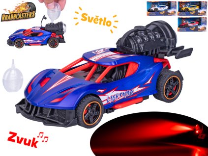 Roadblasters auto kov 14cm kouřící zpětný chod na baterie se světlem a zvukem