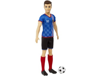 Barbie Fotbalová panenka-Ken v modrém dresu