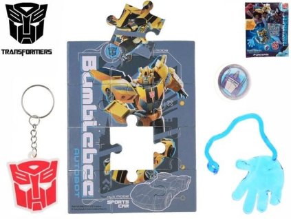 Transformers - sada aktivit (puzzle.hopík,nálepky,klíčenka,ruka strečová) v sáčku