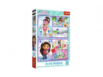 Puzzle 2x70 Zahrajte si s Gabby 27.5x18cm v krabici 19x29x4cm