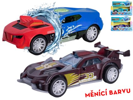 Auto 12cm kov na setrvačník měnící barvu 4druhy v krabičce