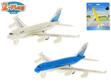 2-Play Traffic letadlo dopravní 14cm kov na zpětný chod