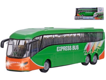 KIDS GLOBE Autobus kovový zpětný chod na baterie