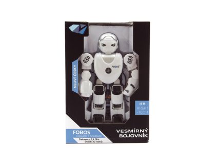 Robot RC FOBOS plast interaktivní chodící 40cm česky mluvící na baterie s USB v krabici 31x45x13cm