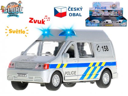 Kids Globe Traffic policie CZ 14cm kov zpětný chod na baterie světlo a zvuk