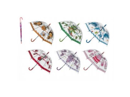 destnik pruhledny s motivem plast 66cm asst mix barev 79982.show