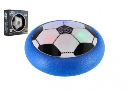 Air Disk fotbalový míč vznášející se plast 14cm na baterie se světlem v krabičce 20x20cm