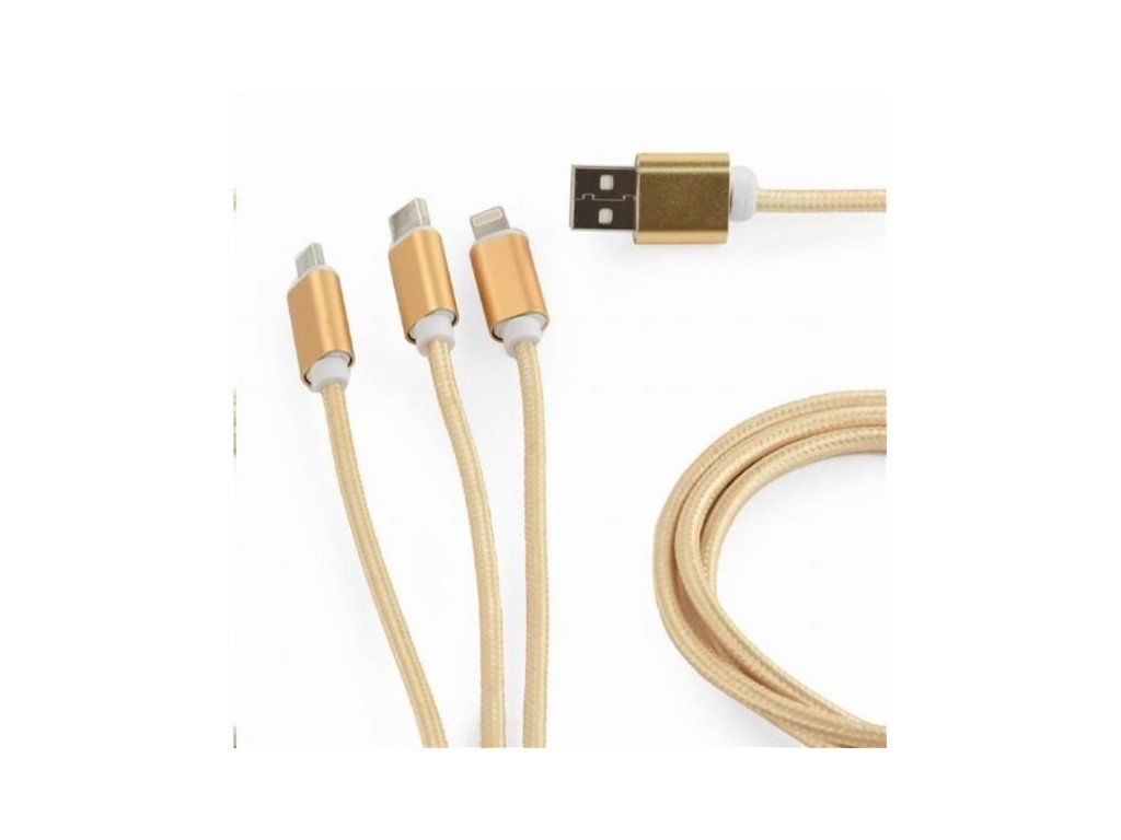 Nabíjecí kabel Gembird - USB Micro B + Type-C , 1 m - různé barvy