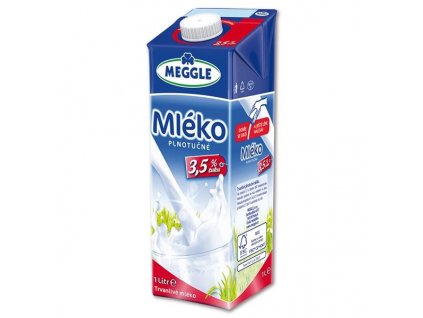 Trvanlivé mléko Meggle, plnotučné 3,5%, 1 l