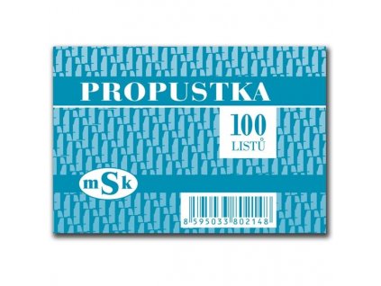 Propustka, A7, 100 listů