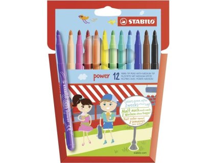 Fixy Stabilo Power, sada 12 barev